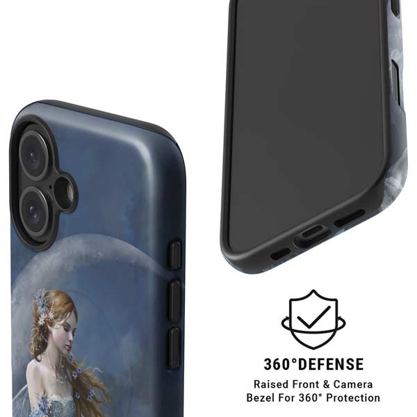 Fairy with Black Cat Sitting on Moon by Nene Thomas iPhone 16 Plus Magsafe Impact Case