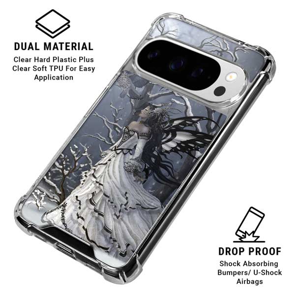 Fairy with Owl in Snow by Nene Thomas Google Pixel 10 Pro Clear Case