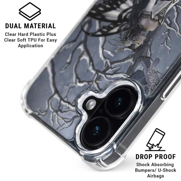 Fairy with Owl in Snow by Nene Thomas iPhone 17 Clear Case
