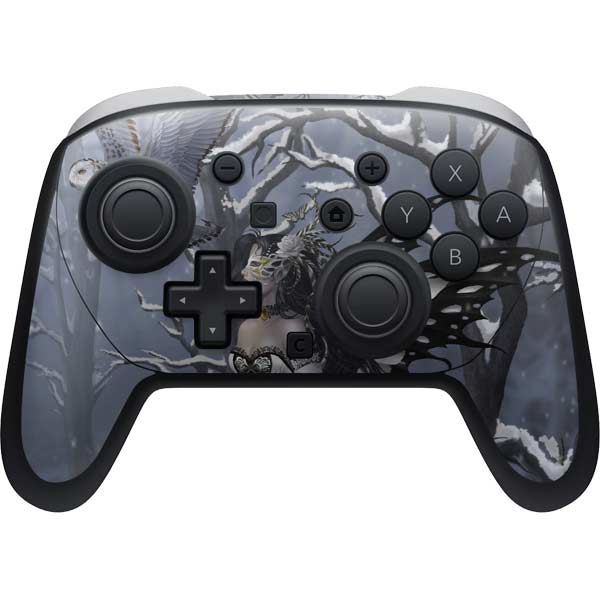 Fairy with Owl in Snow by Nene Thomas Nintendo Switch 2 (2025) Pro Controller Skin