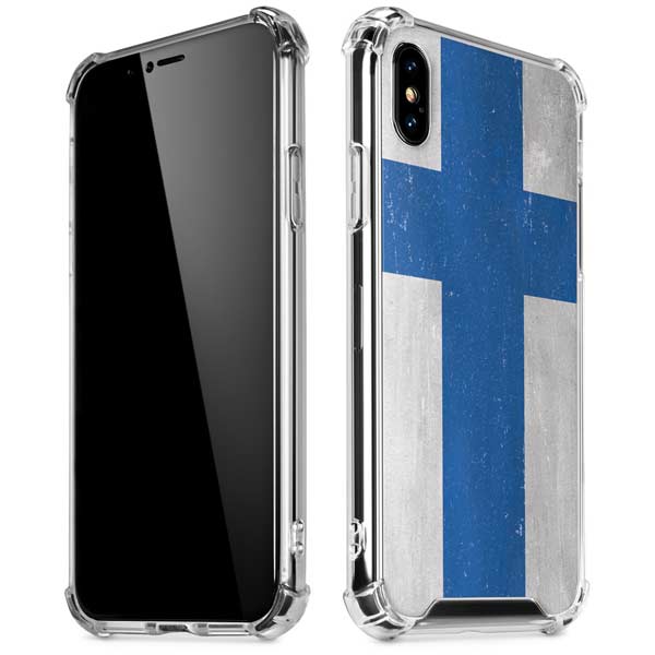 Finland Flag Distressed iPhone X/XS Clear Case