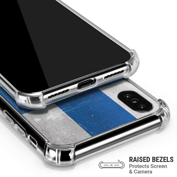 Finland Flag Distressed iPhone X/XS Clear Case