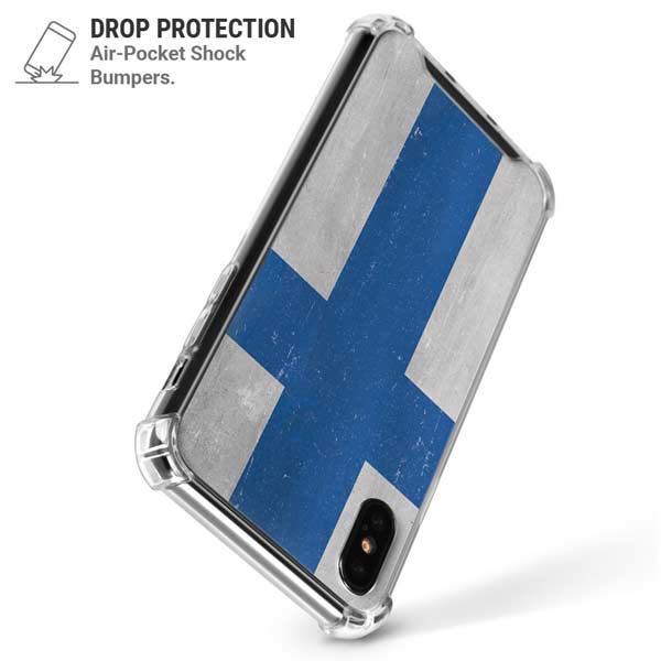 Finland Flag Distressed iPhone X/XS Clear Case