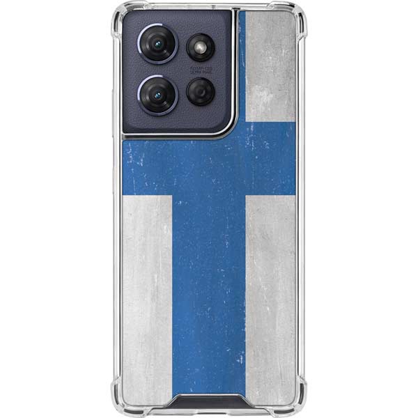 Finland Flag Distressed Moto G Play 5G (2025) Clear Case