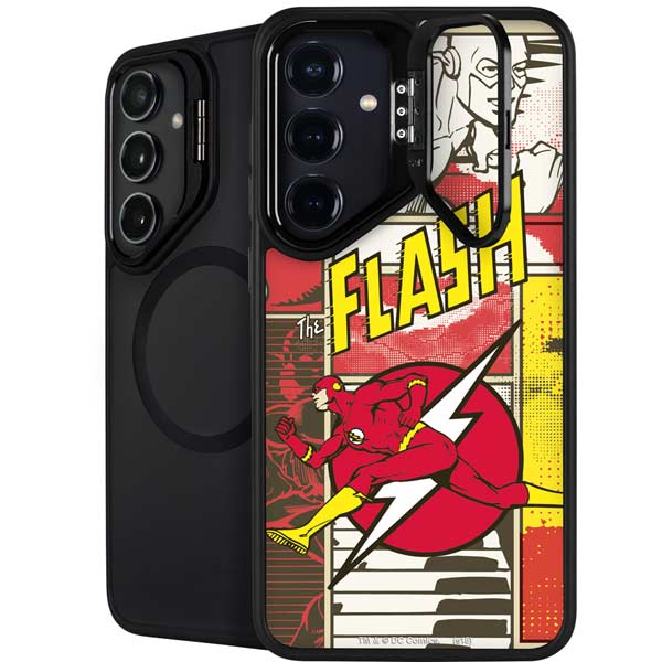 DC Comics Flash Block Pattern Galaxy S26 Plus Kickstand Case