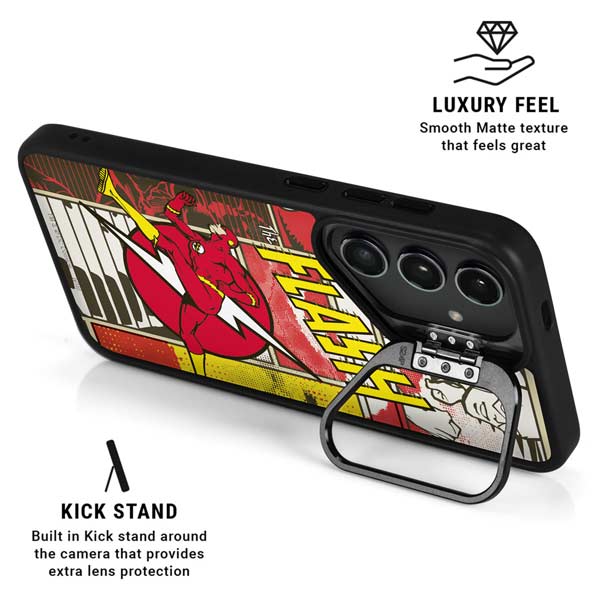 DC Comics Flash Block Pattern Galaxy S26 Plus Kickstand Case