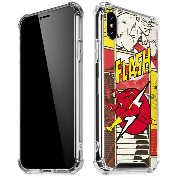 DC Comics Flash Block Pattern iPhone X/XS Clear Case