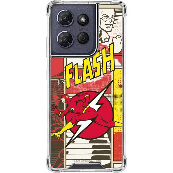 DC Comics Flash Block Pattern Moto G Play 5G (2025) Clear Case