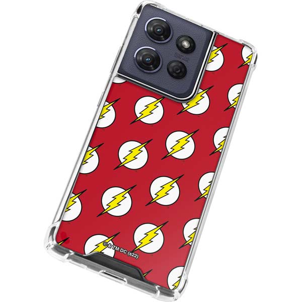 DC Comics The Flash Logo Pattern Moto G 5G (2025) Clear Case