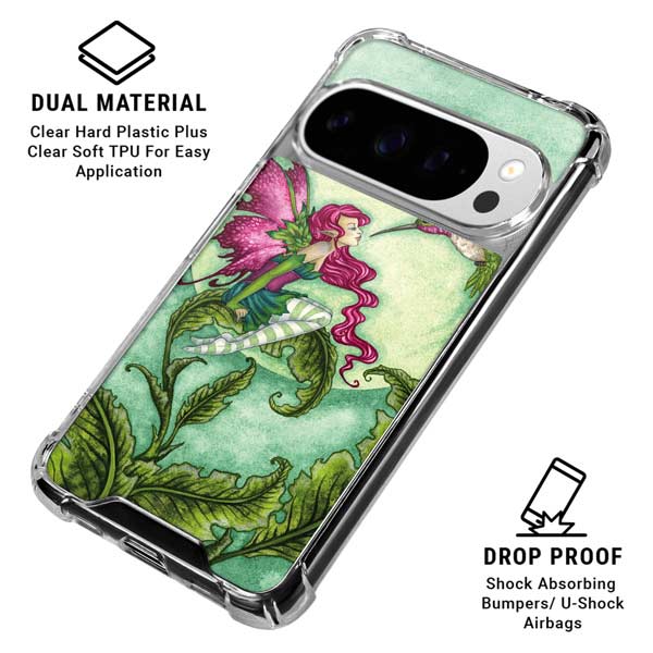 Flirting Fairy and Hummingbird by Amy Brown Google Pixel 10 Pro XL Clear Case