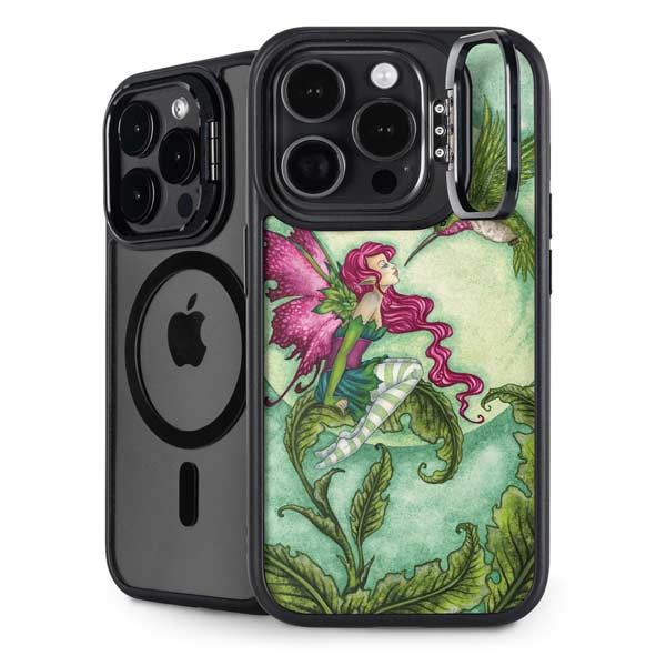Flirting Fairy and Hummingbird by Amy Brown iPhone 14 Pro Max Kickstand Case