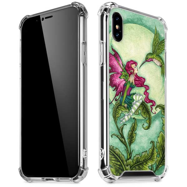 Flirting Fairy and Hummingbird by Amy Brown iPhone X/XS Clear Case