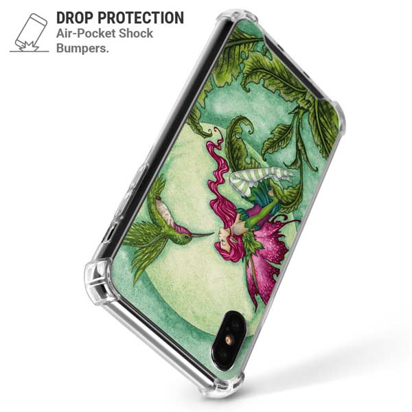 Flirting Fairy and Hummingbird by Amy Brown iPhone X/XS Clear Case