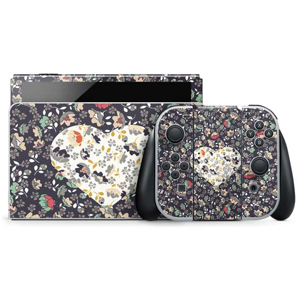Floral Heart Nintendo Skins