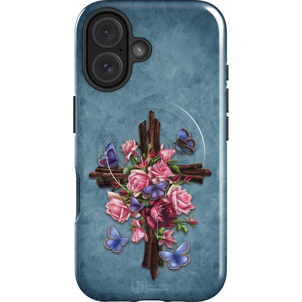 Flower Cross by Brigid Ashwood iPhone 16 Magsafe Impact Case
