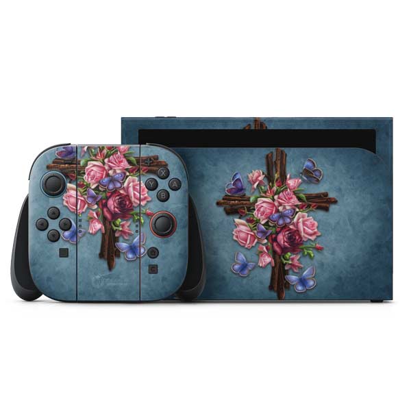 Flower Cross by Brigid Ashwood Nintendo Switch 2 (2025) with Joy-Con Skin