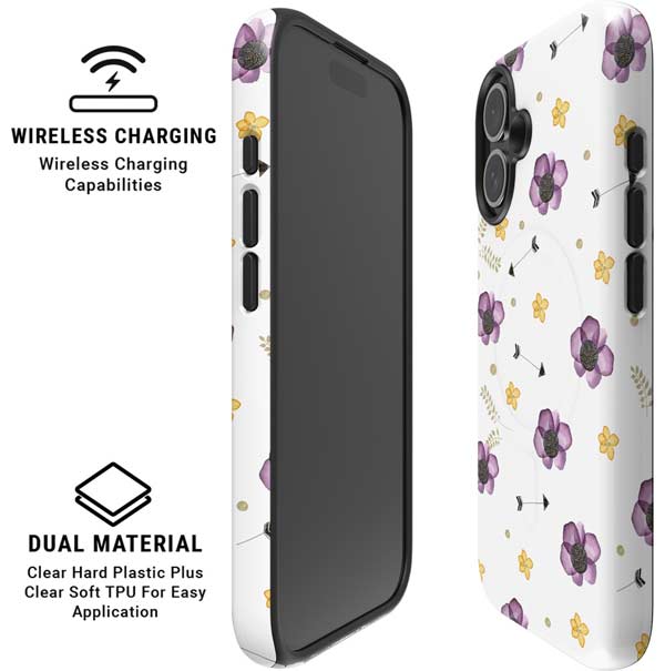 Flowers and Arrows iPhone 16 Magsafe Impact Case