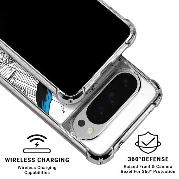 DC Comics Superman Flying Over City Pose Google Pixel 10 Pro XL Clear Case