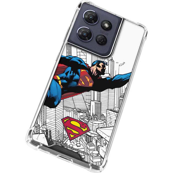 DC Comics Superman Flying Over City Pose Moto G 5G (2025) Clear Case