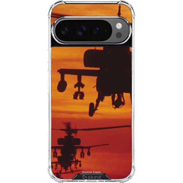 Four AH-64 Apache Helicopters Google Pixel 10 Pro XL Clear Case