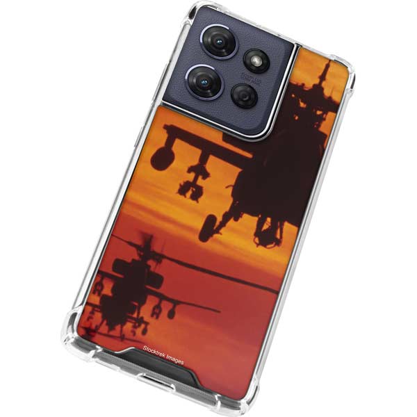 Four AH-64 Apache Helicopters Moto G 5G (2025) Clear Case