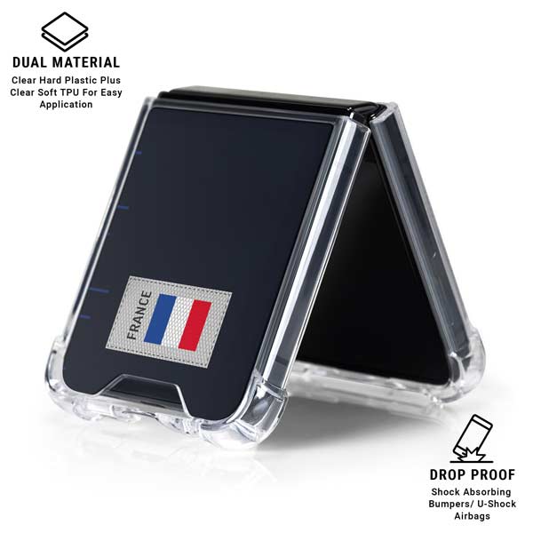France Soccer Flag Galaxy Z Flip7 Clear Case
