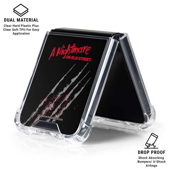 Nightmare on Elm Street Freddy Krueger Slash Galaxy Z Flip7 Clear Case