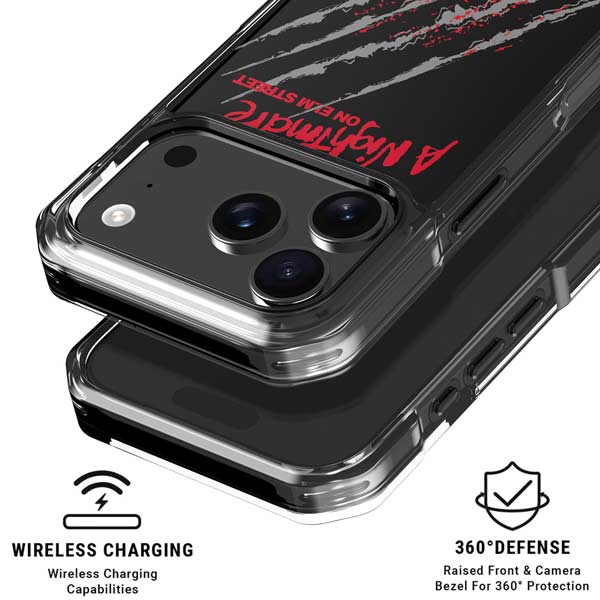Nightmare on Elm Street Freddy Krueger Slash iPhone 17 Pro Clear Case