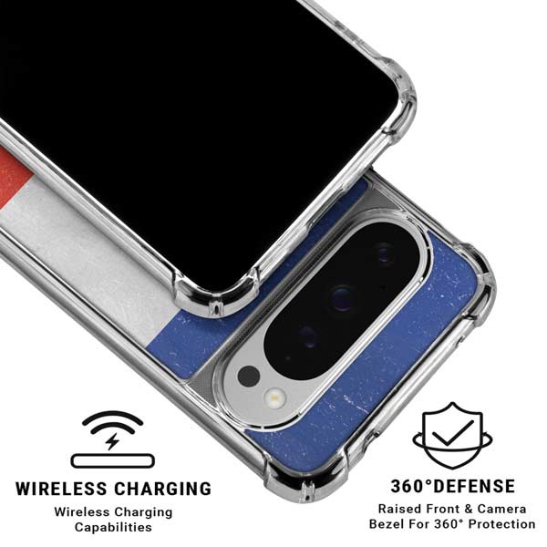 French Flag Distressed Google Pixel 10 Pro Clear Case