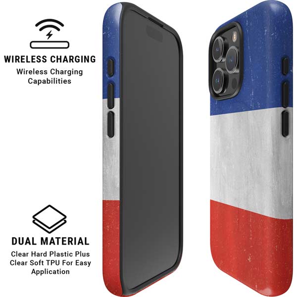 French Flag Distressed iPhone 16 Pro Max Magsafe Impact Case