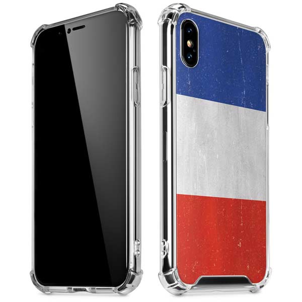 French Flag Distressed iPhone X/XS Clear Case