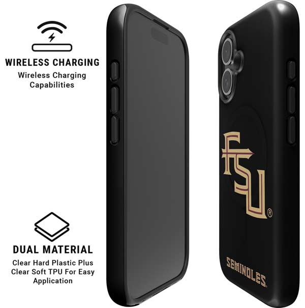 Florida State FSU Seminoles Black iPhone 16 Magsafe Impact Case