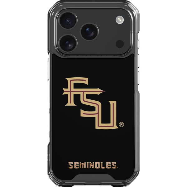 Florida State FSU Seminoles Black iPhone 17 Pro Clear Case