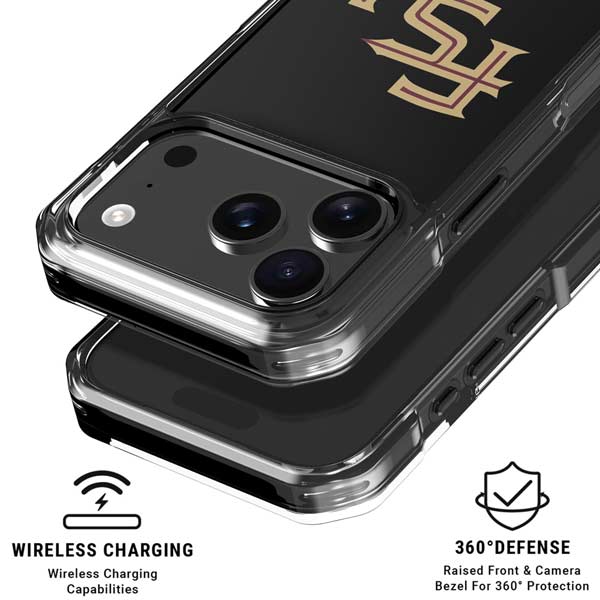 Florida State FSU Seminoles Black iPhone 17 Pro Clear Case
