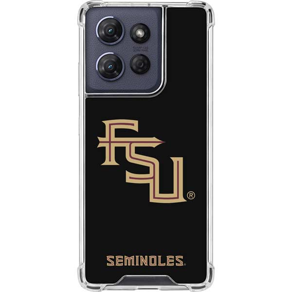 Florida State FSU Seminoles Black Moto G 5G (2025) Clear Case
