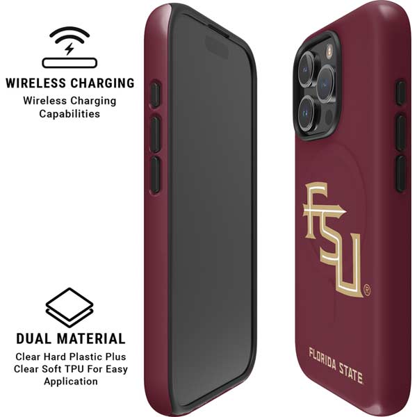 Florida State FSU Seminoles Maroon iPhone 16 Pro Max Magsafe Impact Case