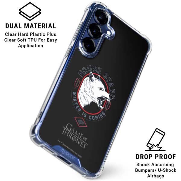 Game of Thrones: House Stark Direwolf Galaxy S25 FE Clear Case
