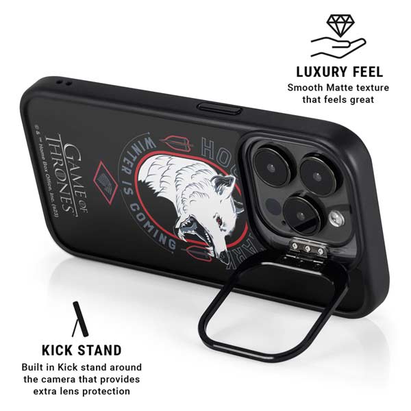 Game of Thrones: House Stark Direwolf iPhone 14 Pro Max Kickstand Case