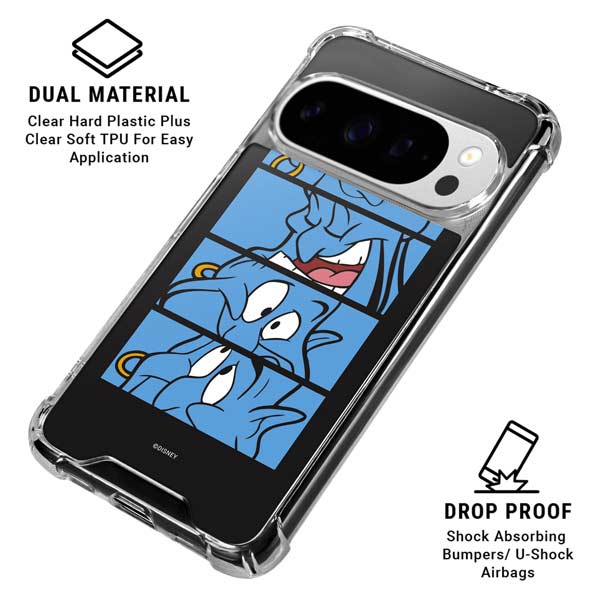 Disney Aladdin Genie Faces Grid Google Pixel 10 Pro XL Clear Case