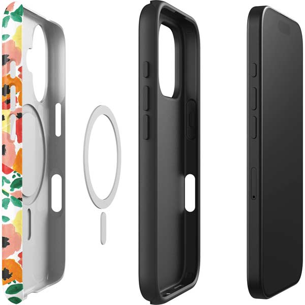 Bouffants and Broken Hearts Geometric Flowers iPhone 16 Magsafe Impact Case