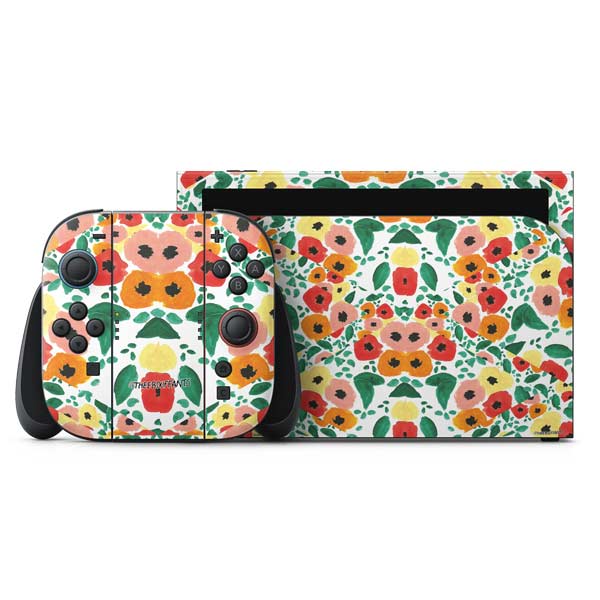 Bouffants and Broken Hearts Geometric Flowers Nintendo Skins
