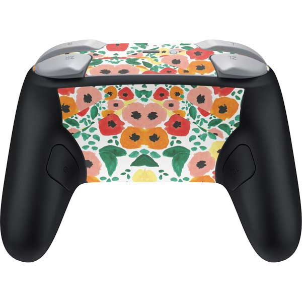 Bouffants and Broken Hearts Geometric Flowers Nintendo Switch 2 (2025) Pro Controller Skin