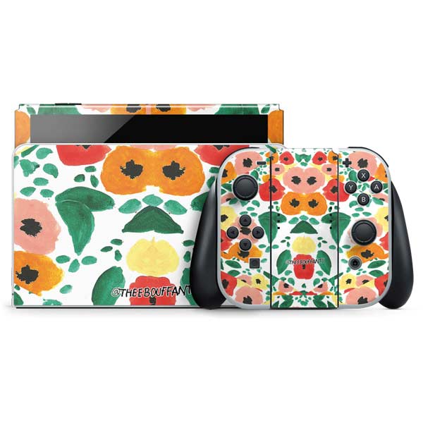 Bouffants and Broken Hearts Geometric Flowers Nintendo Skins