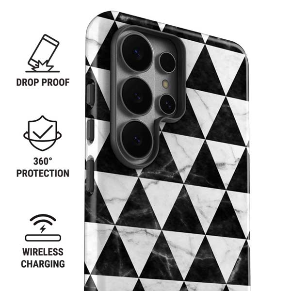 Geometric Marble Galaxy S26 Ultra Impact Case