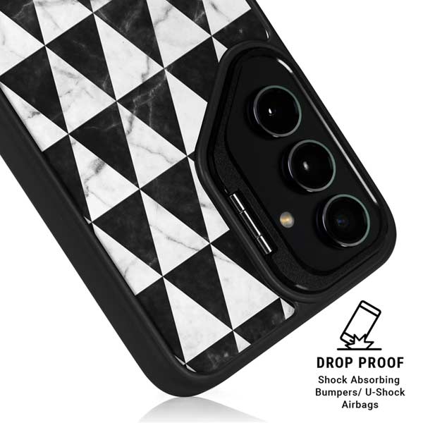 Geometric Marble Galaxy S26 Ultra Kickstand Case