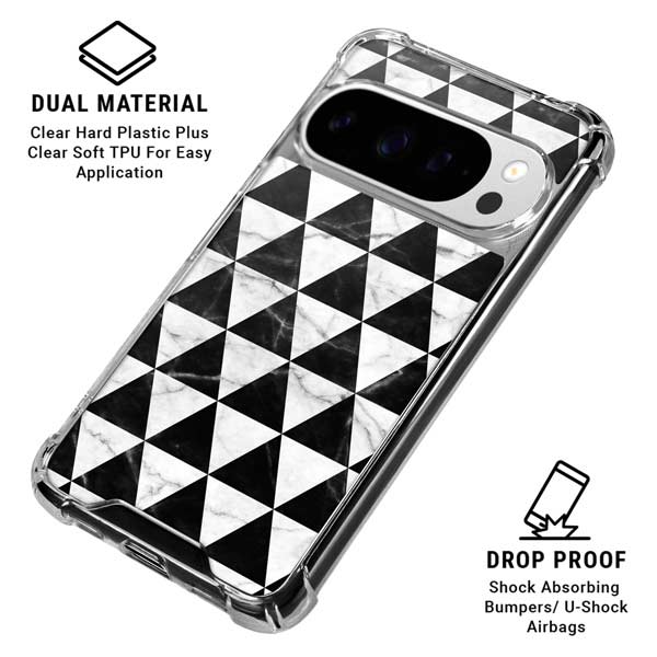 Geometric Marble Google Pixel 10 Pro Clear Case