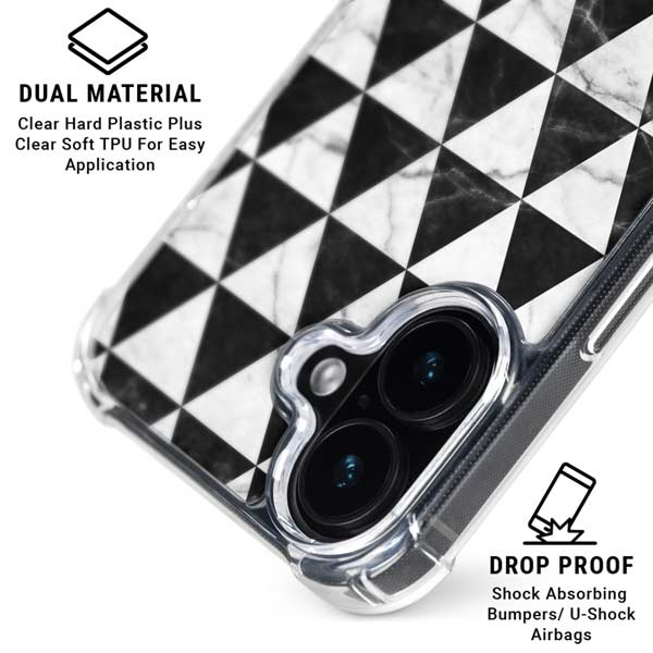 Geometric Marble iPhone 17 Clear Case