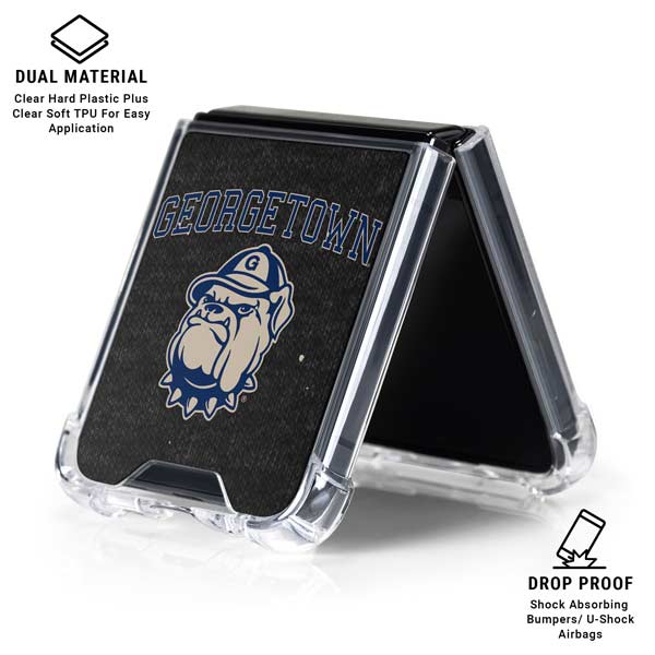 Georgetown University Hoyas Bulldog Galaxy Z Flip7 Clear Case