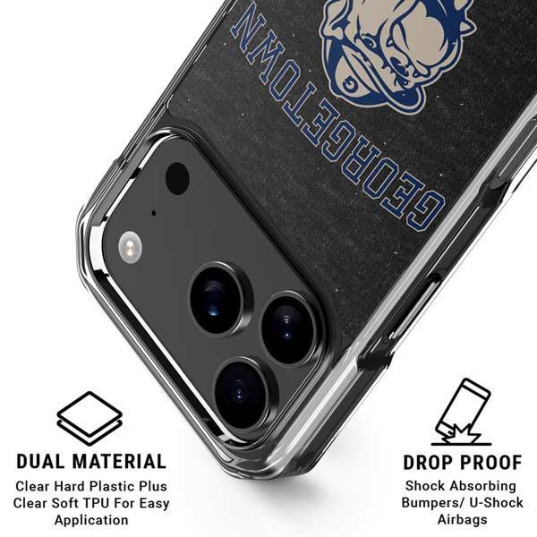 Georgetown University Hoyas Bulldog iPhone 17 Pro Clear Case