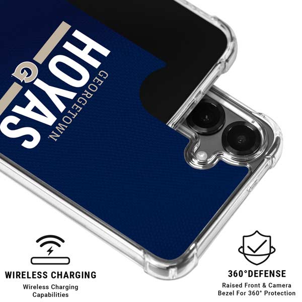 Georgetown University Hoyas Stripe Galaxy S26 Plus Clear Case